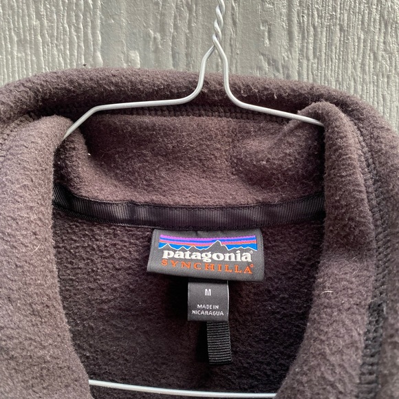 Patagonia Synchilla womens Full Zip Stand Up Collar Fleece Black Sweater Medium - Picture 5 of 5